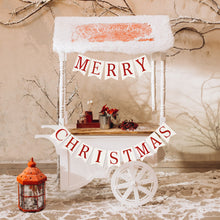 Load image into Gallery viewer, GCQQ Christmas Banner Burlap, Prestrung White Christmas Banner Garland, Red Merry Christmas Banner, Christmas Banner Decorations for Mantle, Fireplace, or Outdoor