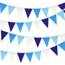 Load image into Gallery viewer, GCQQ Royal Blue Banner Decortaions, 40Ft Royal Blue Fabric Garland, 42Pcs Cloth Triangle Flags Banner, Blue Garland for Nurses Week Bannwe, Nautical Pirate Party, Under The Sea Party Decoration
