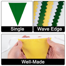Load image into Gallery viewer, GCQQ Yellow White Green Banner Decorations, 40Ft Fabric Pennant Banner Flags, 42Pcs Cloth Triangle Banner, Spring Summer Banner for Masters Golf Decor, Birthday, Wedding, Tea Party Outdoor Decorations