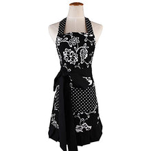 Load image into Gallery viewer, FirstKitchen  Apron for Women with Pockets, Extra Long Ties, G2PLUS? Floral Apron, Perfect for Kitchen Cooking, Baking and Gardening, 29 x 21 - inch (Black)