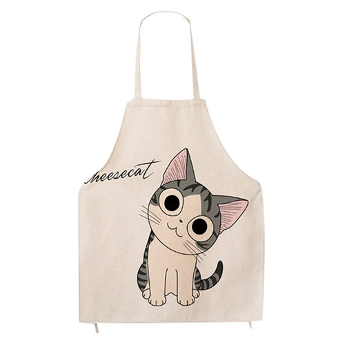 FirstKitchen Cotton Pattern Apron Women Cartoon Canvas Aprons Chef Kitchen Cooking Pinafore Great Gift for Girls and Wife (Adults)