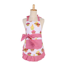 Load image into Gallery viewer, FirstKitchen Cotton Aprons for Kid Girls, Cupcake Pattern Apron for Children, Great for Daughters Litter Girls(Kid Girl)